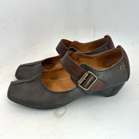 PIKOLINOS Gandia Two-Tone Leather Taupe Brown Mary Jane Strap Low Heel 38 7.5 - Picture 4 of 9